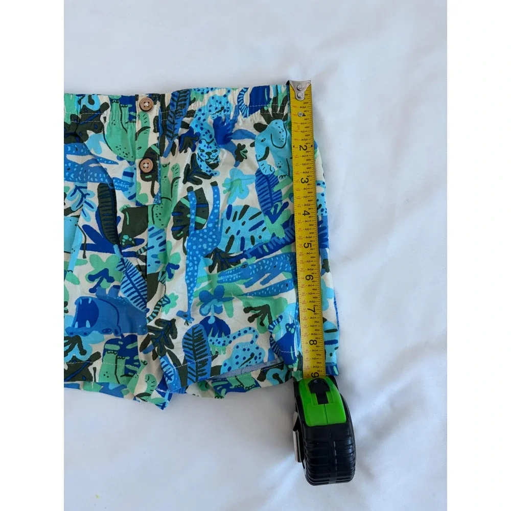 Cat & Jack Baby Boy 18M Blue Green Jungle Animal Shirt and Shorts Matching Set
